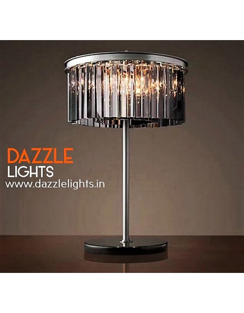 Smoky Crystal Table Lamp