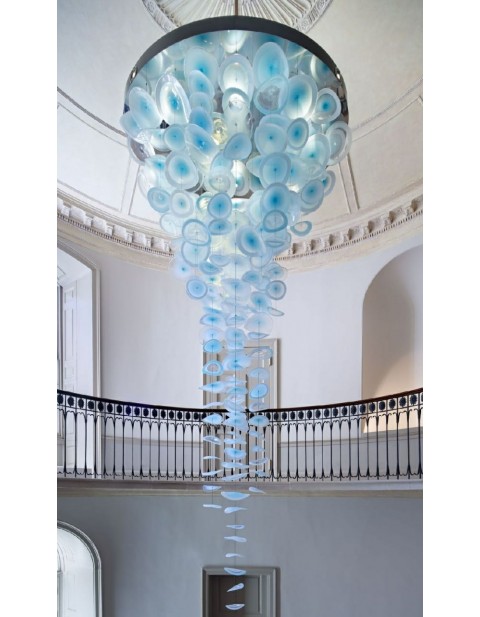 Hang Blown Glass Duplex Chandelier